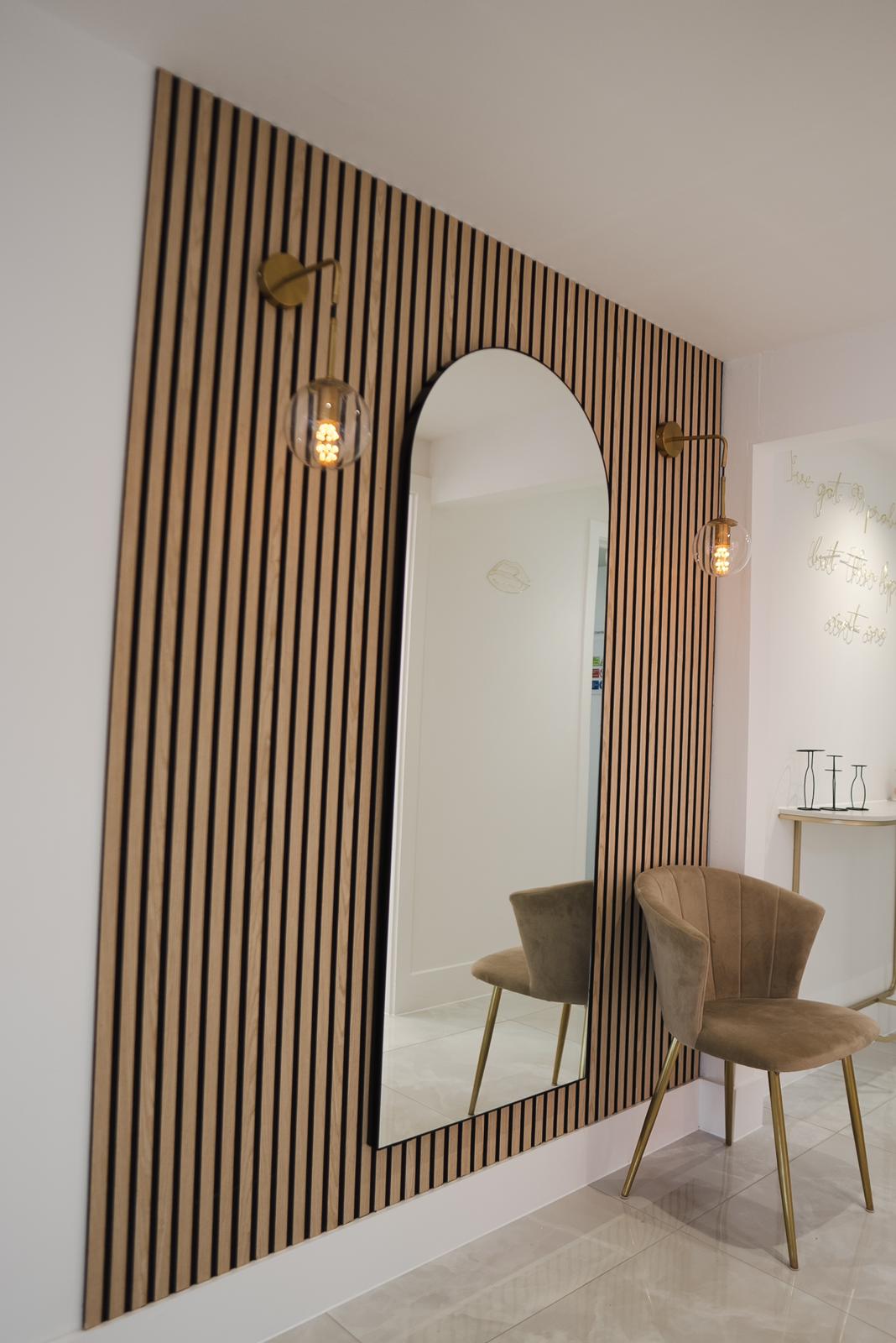 Large arch mirror at The Aesthetics Lounge