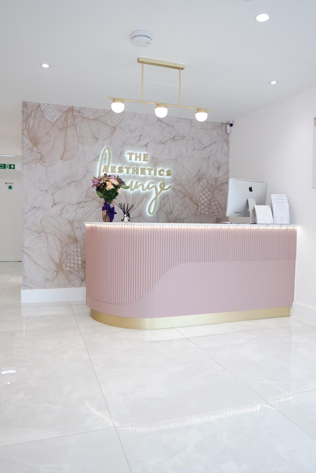 Reception area at The Aesthetics Lounge